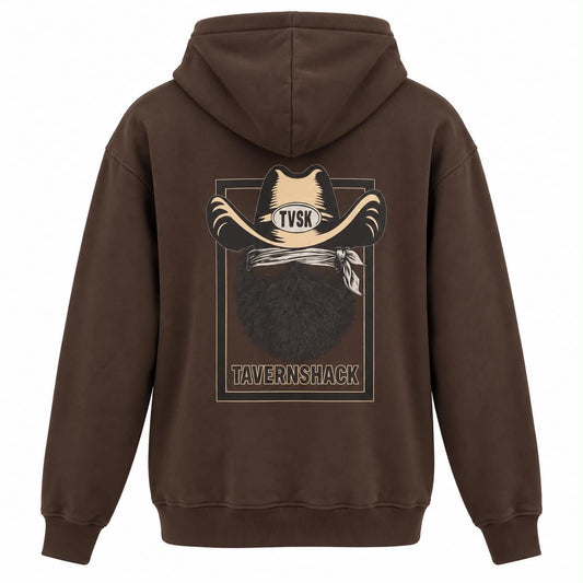 TAVERNSHACK - HOODIE BRUN - COW-BOY BANDEAU- TVK15 - PRINT 2 COULEURS