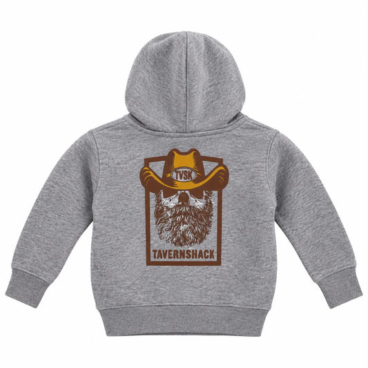 TAVERNSHACK - HOODIE GRIS - COW-BOY - PRINT 2 COULEURS