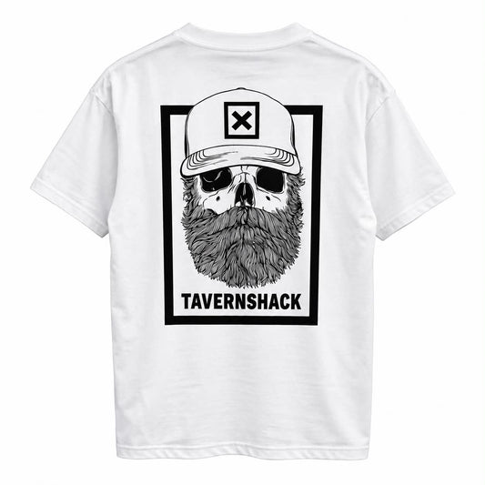 TAVERNSHACK - T-SHIRT BLANC 2 LOGO ORIGINAL NOIR